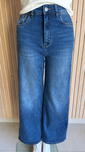Jean wide leg foncé Cara