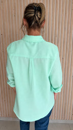 Chemise oversize vert menthe
