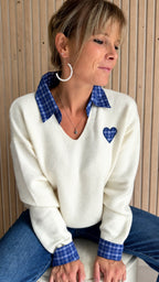 Pull écru Preppy chic