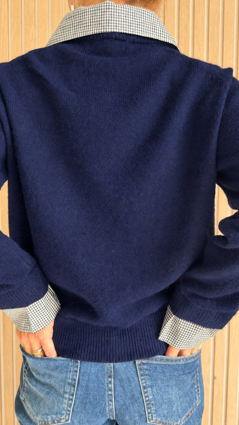 Pull bleu marine Preppy chic