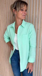 Chemise oversize vert menthe
