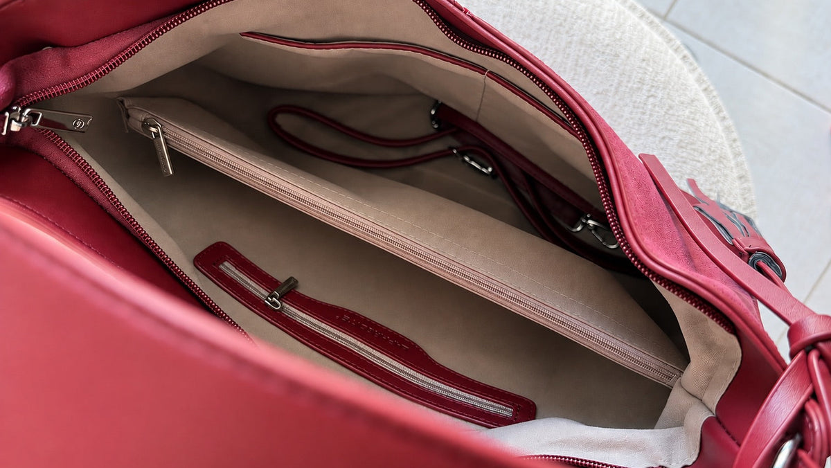 Sac hobo bimatière bordeaux