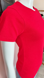 T-shirt basic rouge tomate 100 % coton