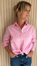 Chemise oversize rose