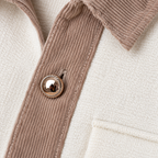 Cardigan écru et taupe bimatière