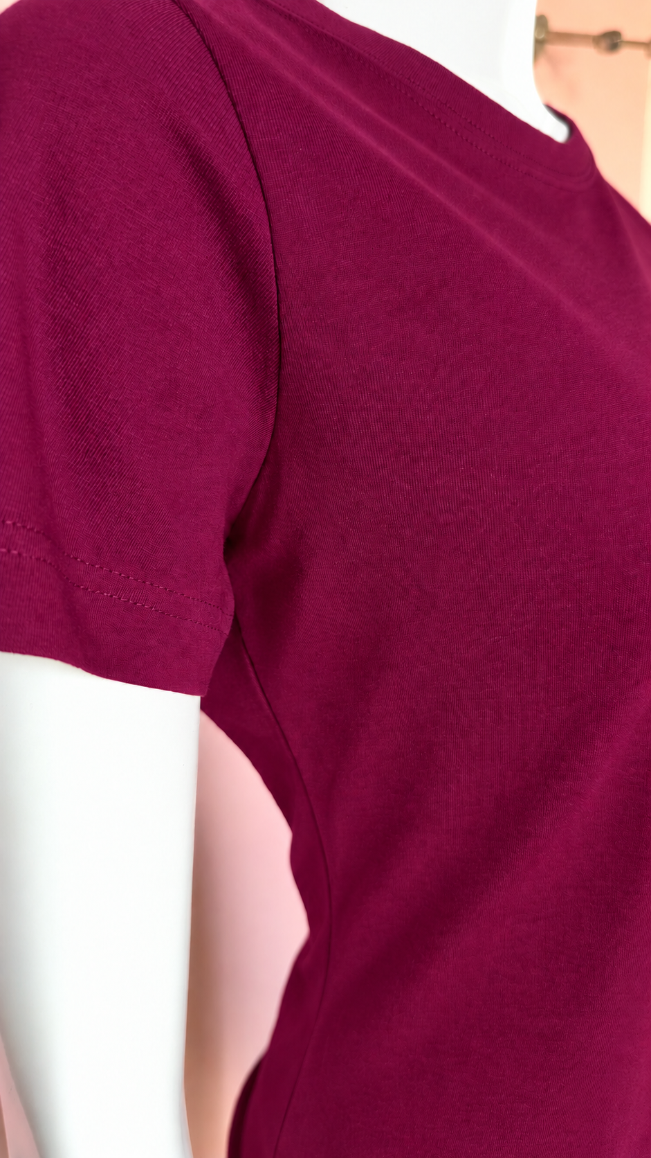 T-shirt basic prune 100 % coton