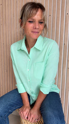 Chemise oversize vert menthe