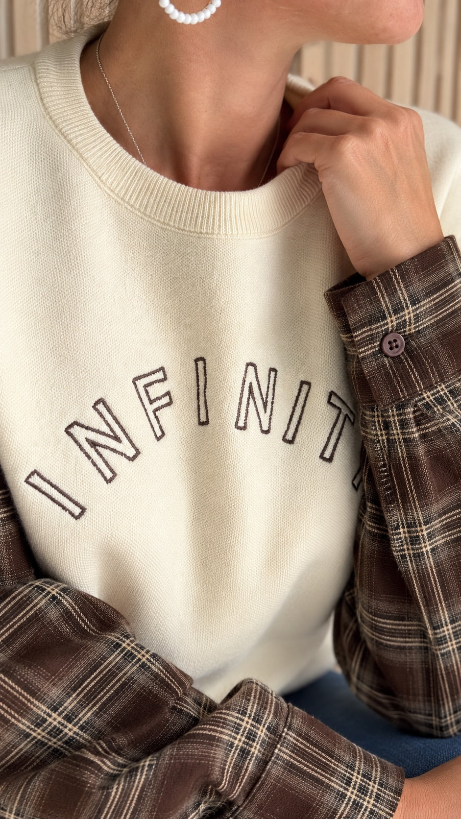 Pull écru INFINITY