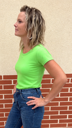 T-shirt basic vert pomme 100 % coton
