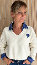 Pull écru Preppy chic