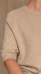 Pull beige manches trois-quarts – L’Essentiel