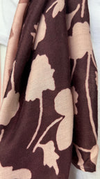 Écharpe florale  patchwork bordeaux & rose