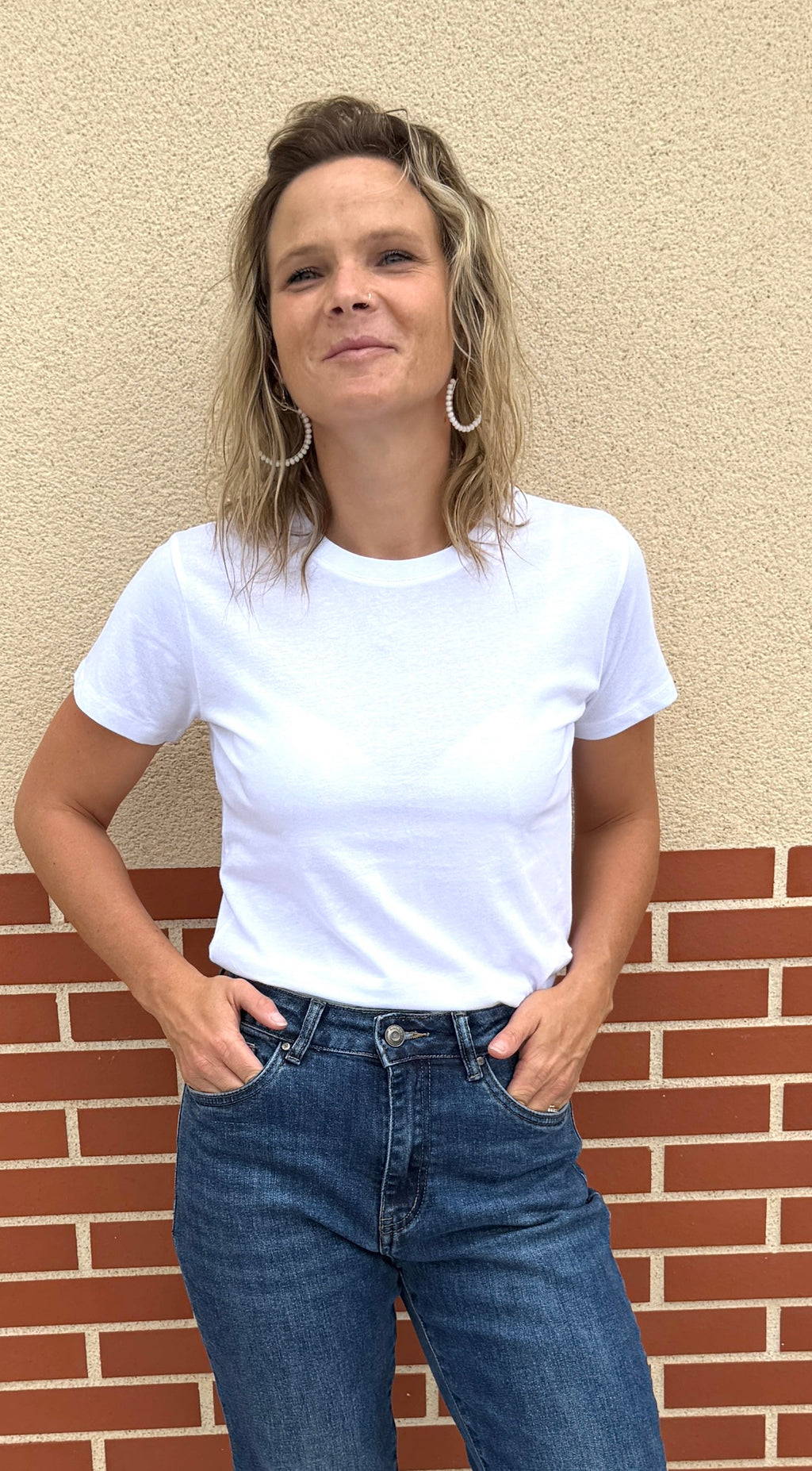 T-shirt basic blanc 100 % coton