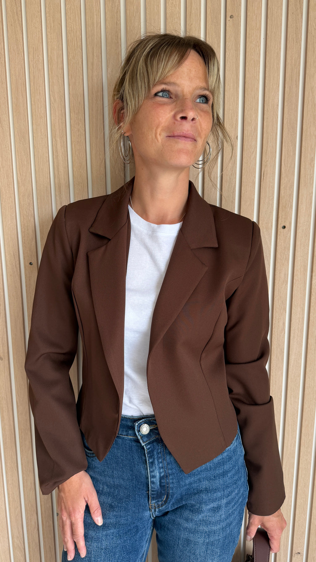 Blazer court chocolat