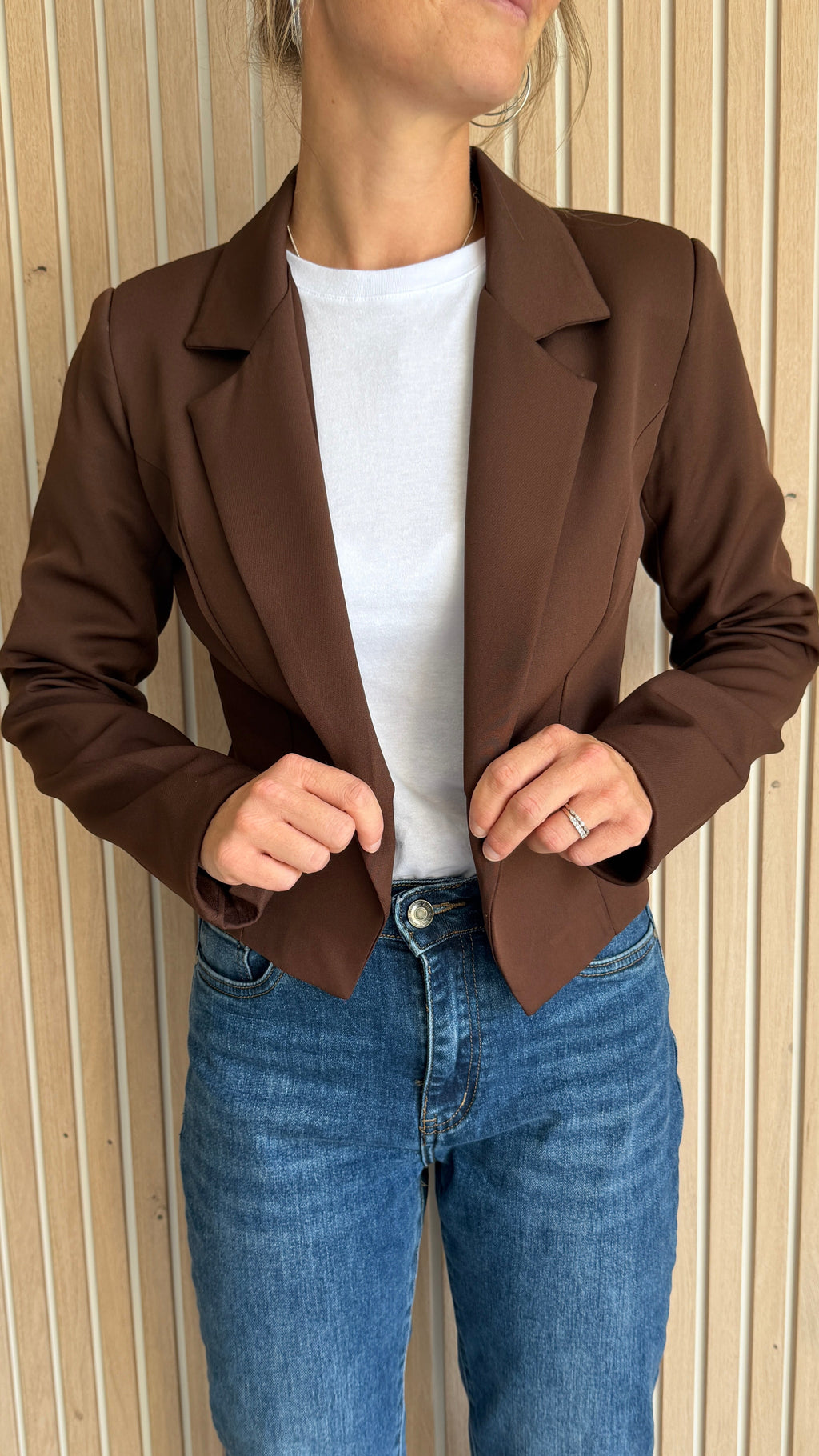 Blazer court chocolat