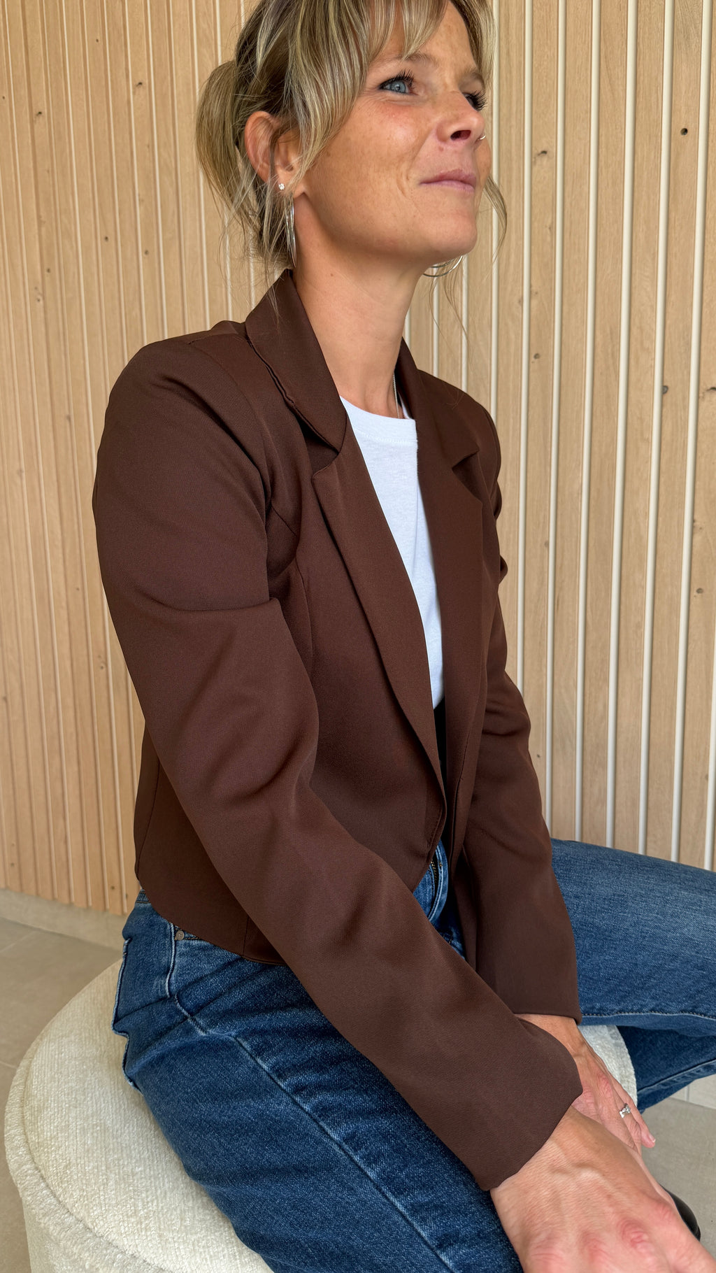 Blazer court chocolat