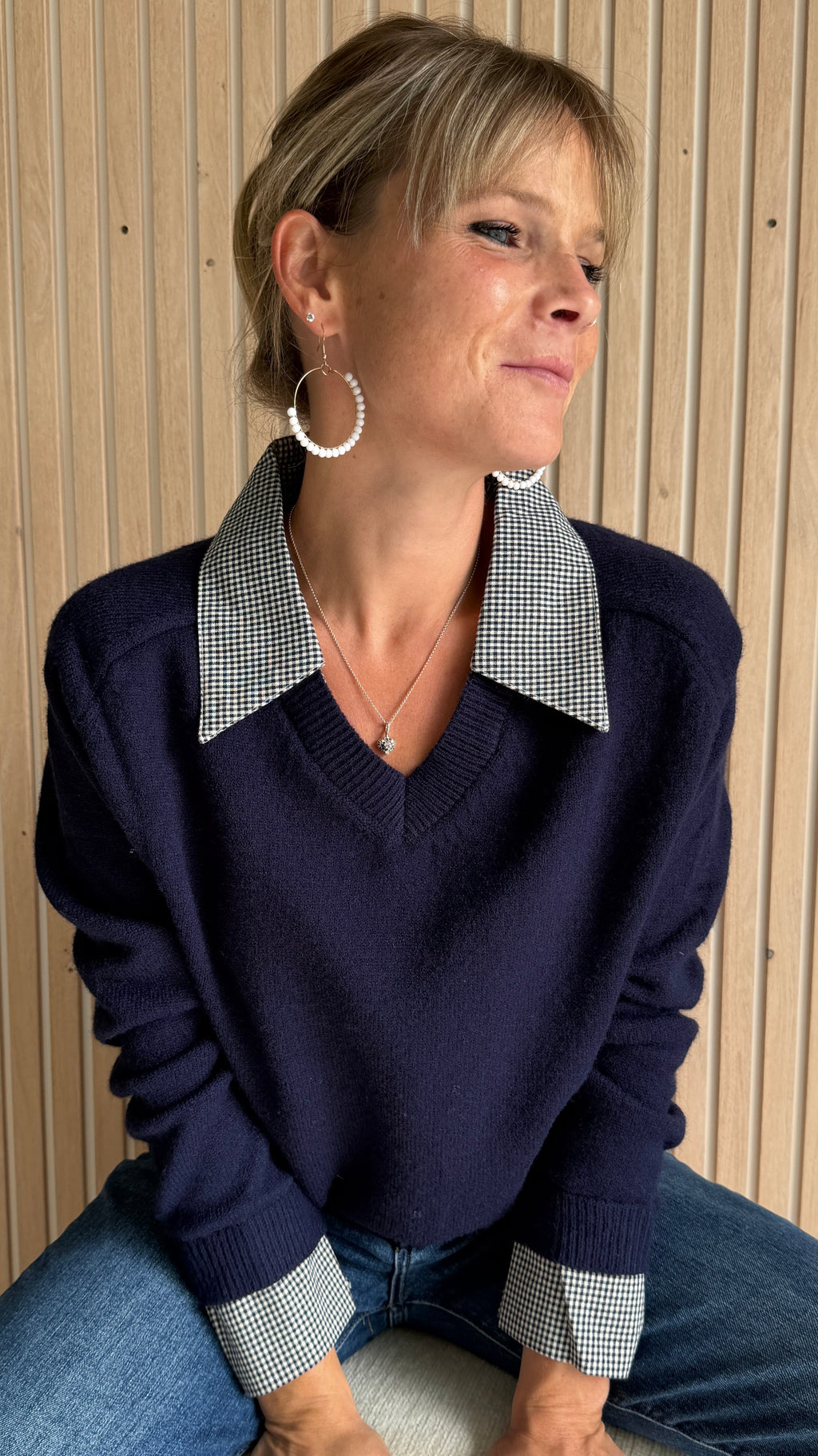 Pull bleu marine Preppy chic