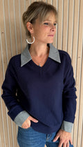 Pull bleu marine Preppy chic