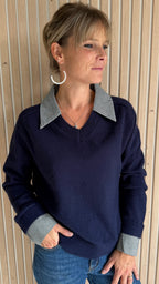 Pull bleu marine Preppy chic