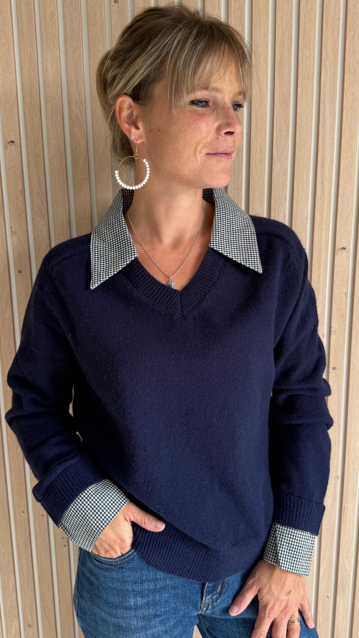 Pull bleu marine Preppy chic