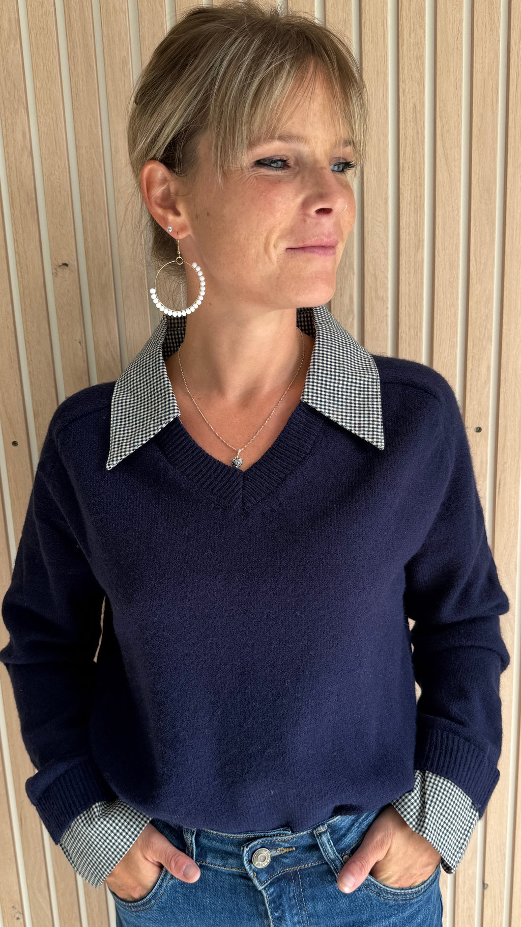 Pull bleu marine Preppy chic