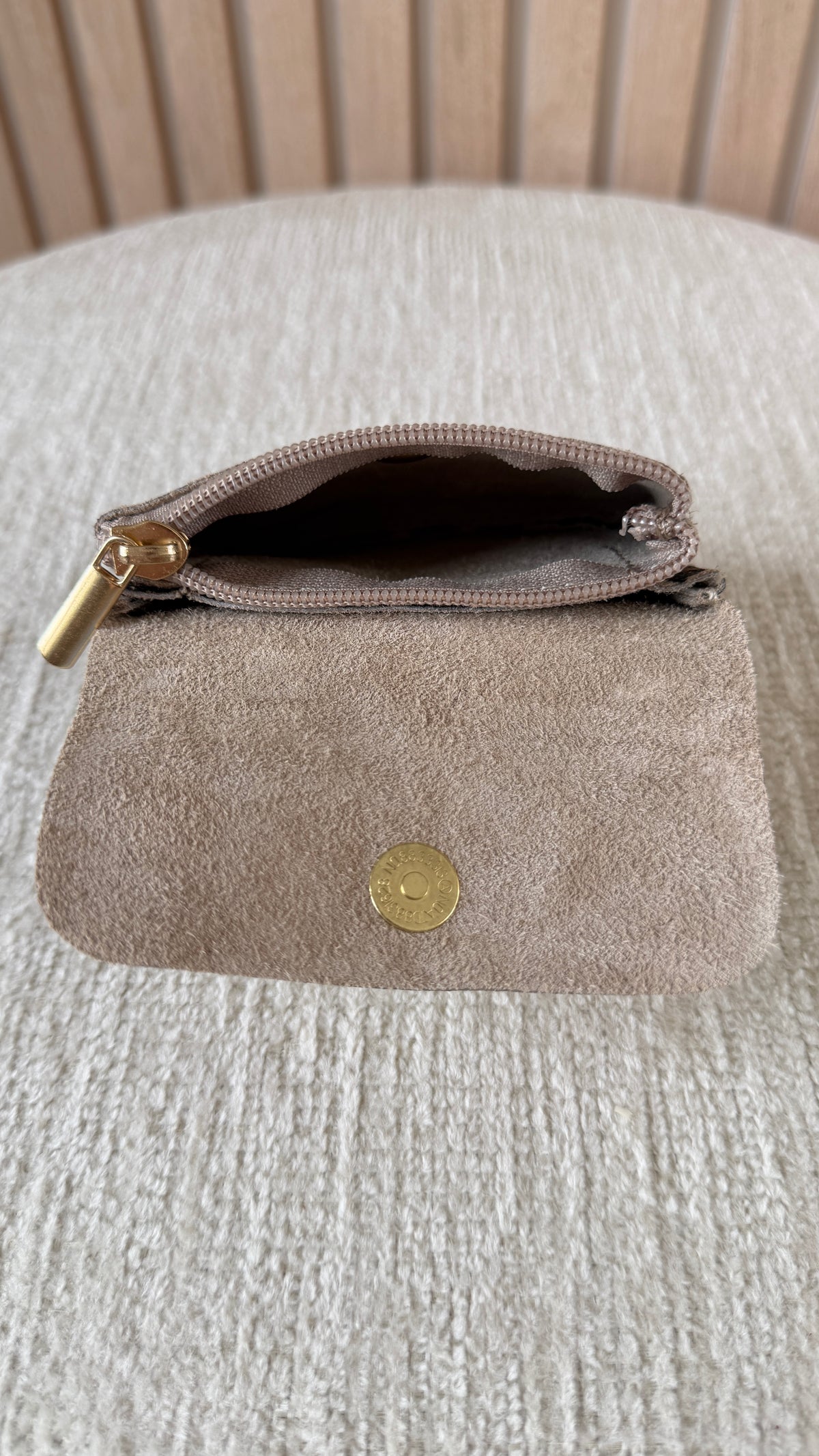 Porte-monnaie en cuir Léopard & Doré pailleté