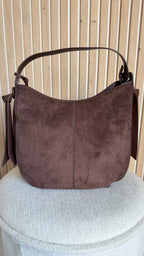 Sac hobo bimatière chocolat