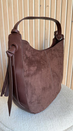 Sac hobo bimatière chocolat