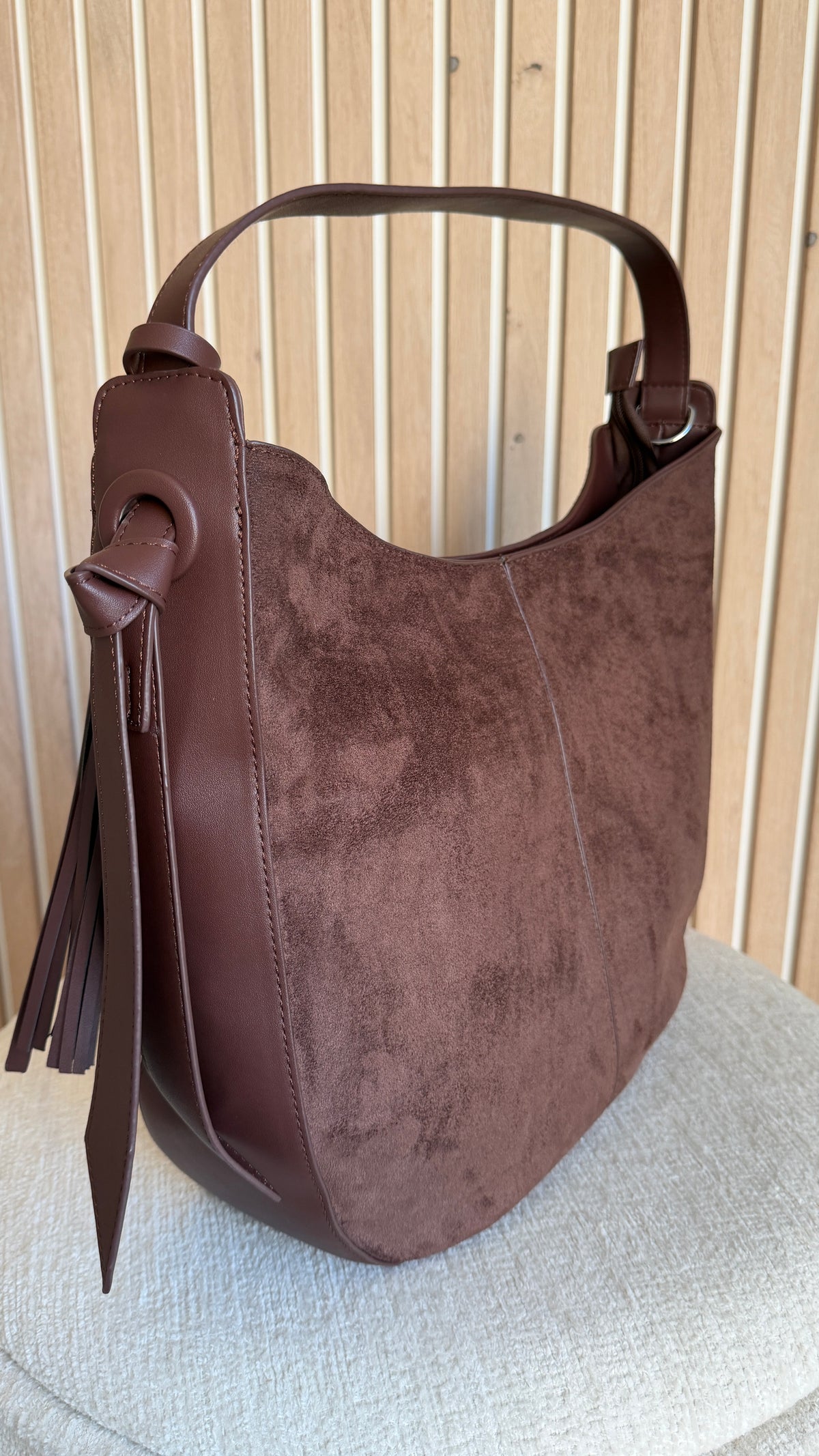 Sac hobo bimatière chocolat