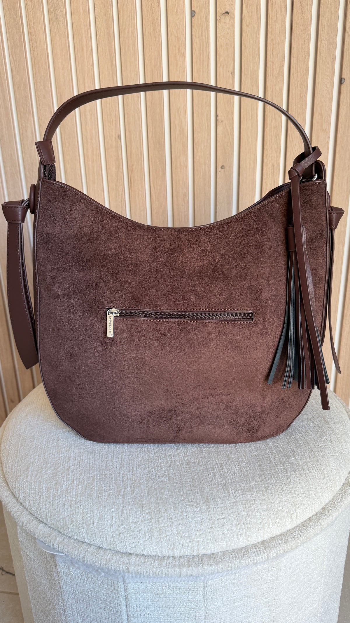 Sac hobo bimatière chocolat