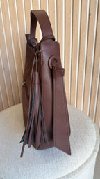 Sac hobo bimatière chocolat