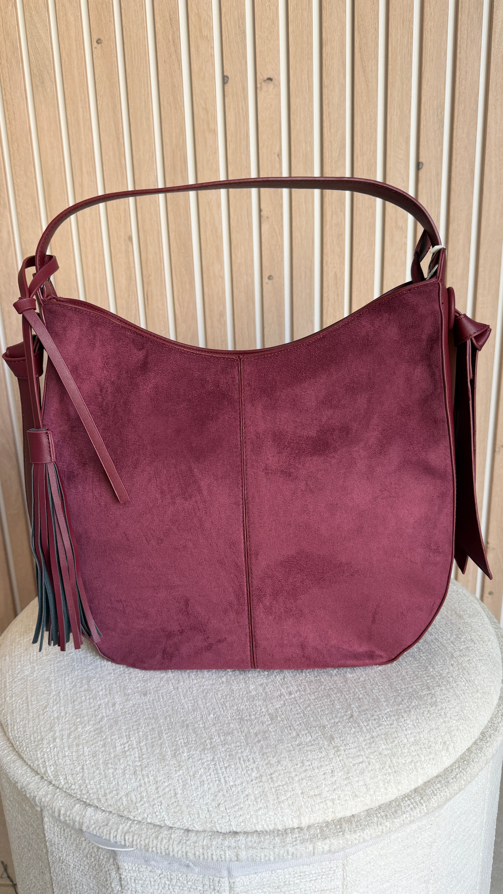 Sac hobo bimatière bordeaux