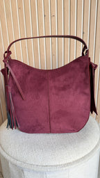Sac hobo bimatière bordeaux