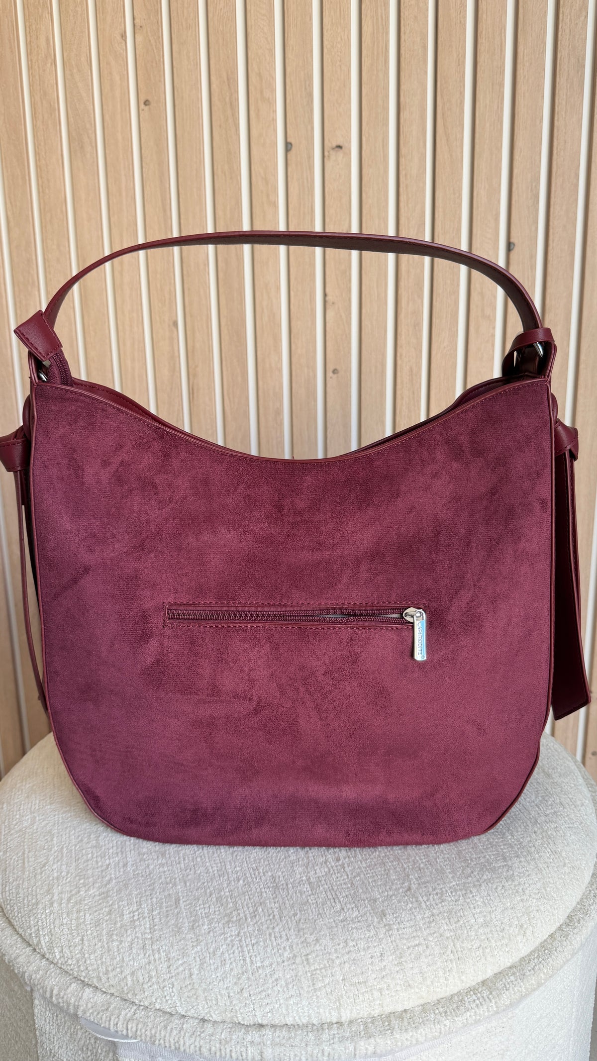 Sac hobo bimatière bordeaux