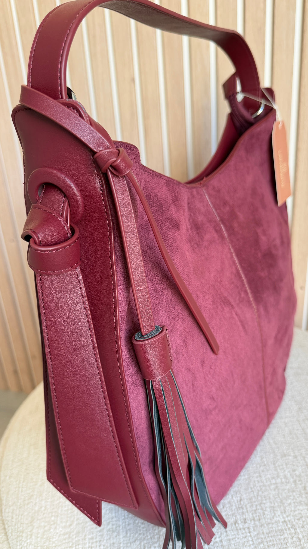 Sac hobo bimatière bordeaux