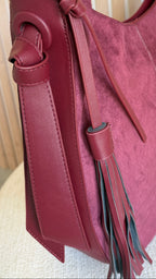 Sac hobo bimatière bordeaux