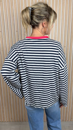 Marinière oversize bleu marine et écru