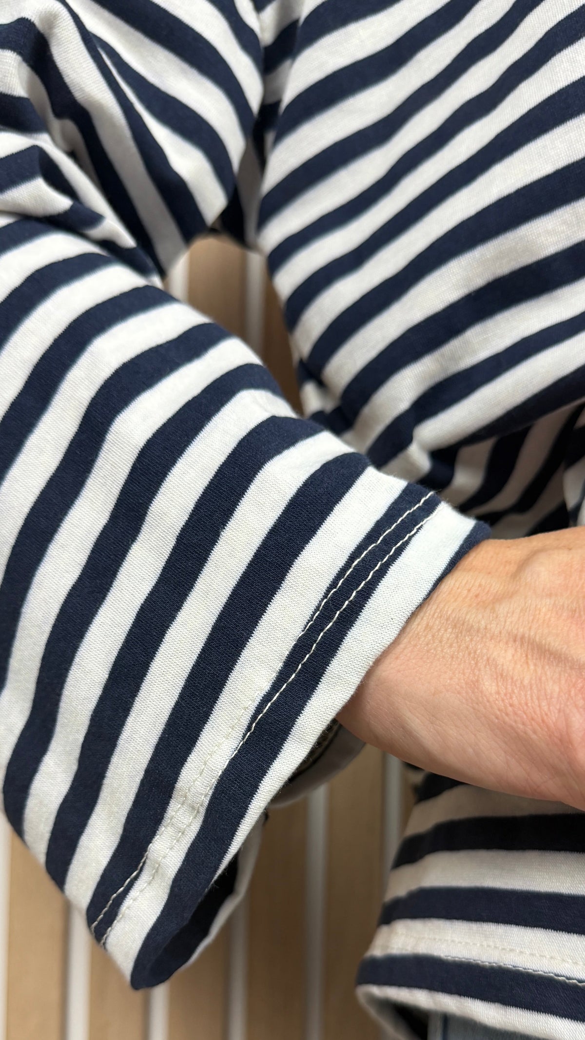 Marinière oversize bleu marine et écru