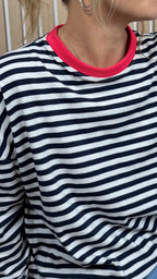 Marinière oversize bleu marine et écru