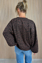 Sweat oversize léopard chocolat et noir