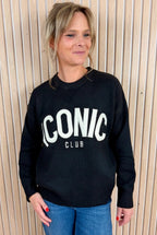 Pull oversize noir ICONIC CLUB