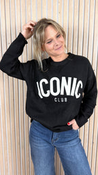 Pull oversize noir ICONIC CLUB