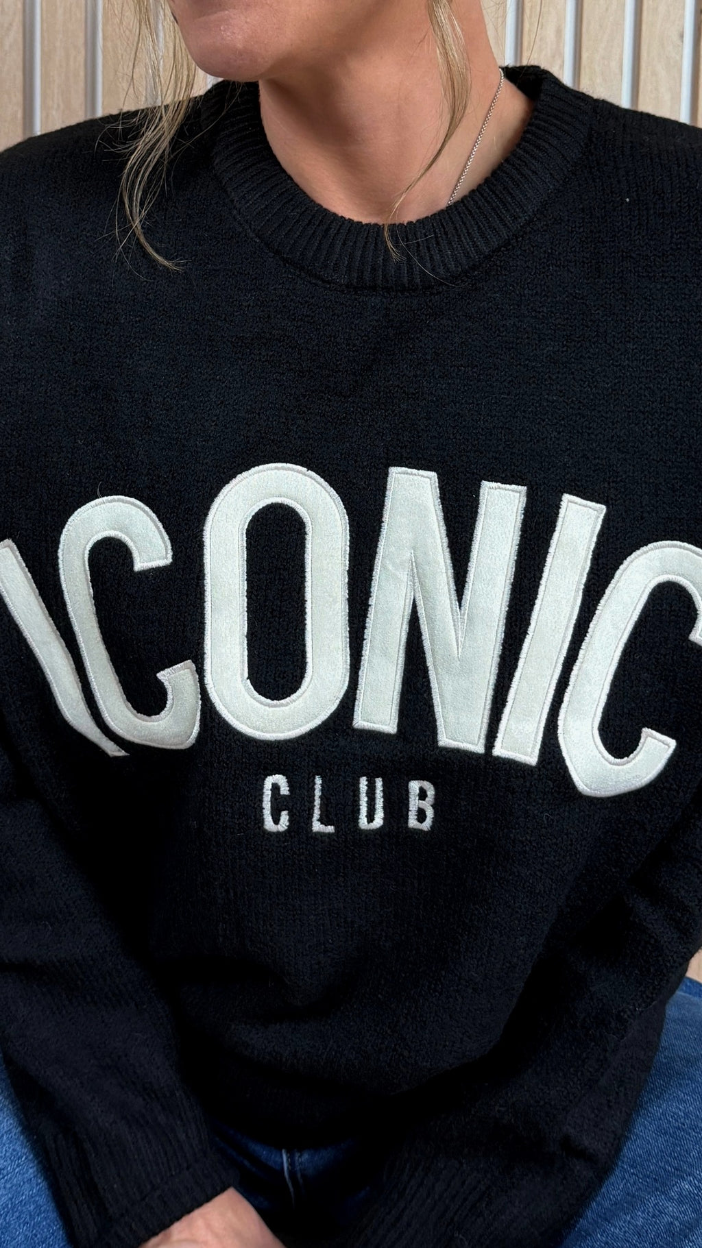 Pull oversize noir ICONIC CLUB