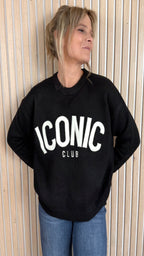 Pull oversize noir ICONIC CLUB