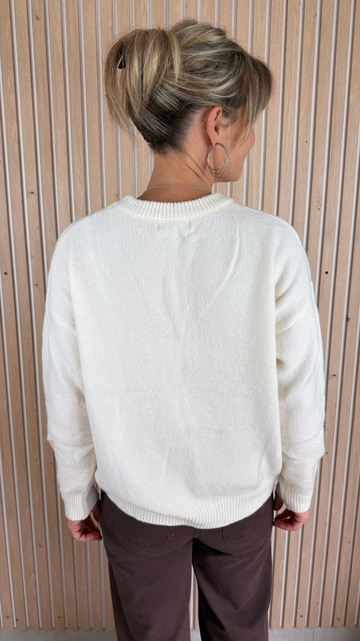 Pull oversize écru ICONIC CLUB