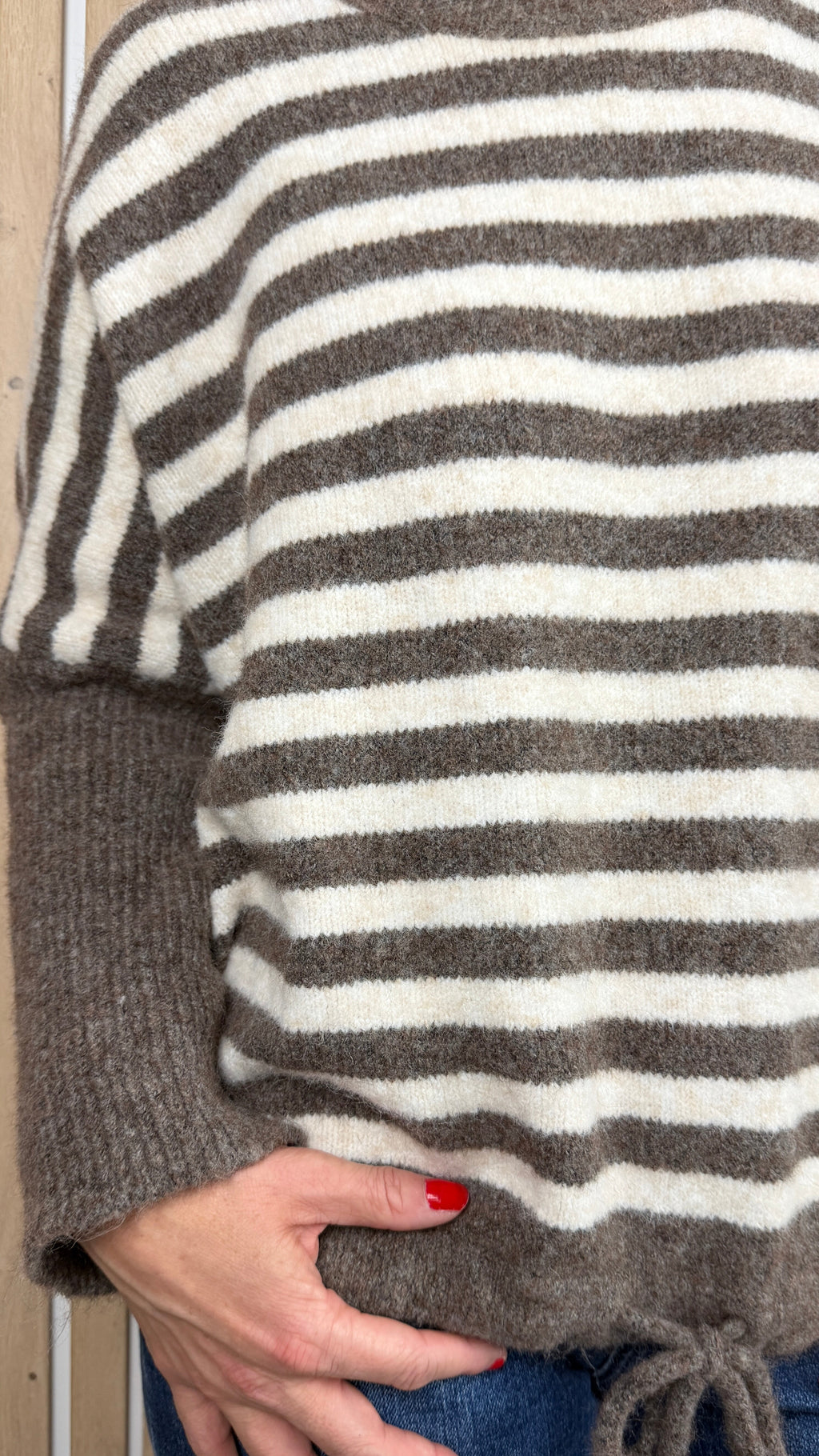 Pull LOU – Rayé taupe