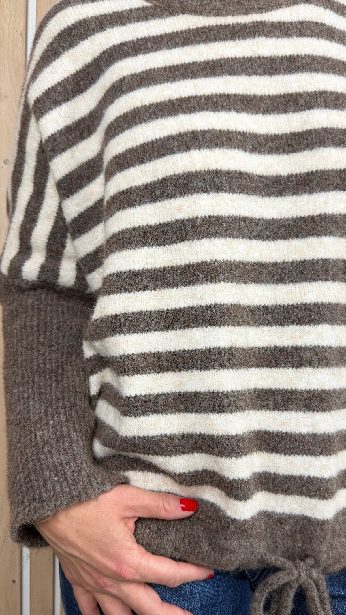Pull LOU – Rayé taupe