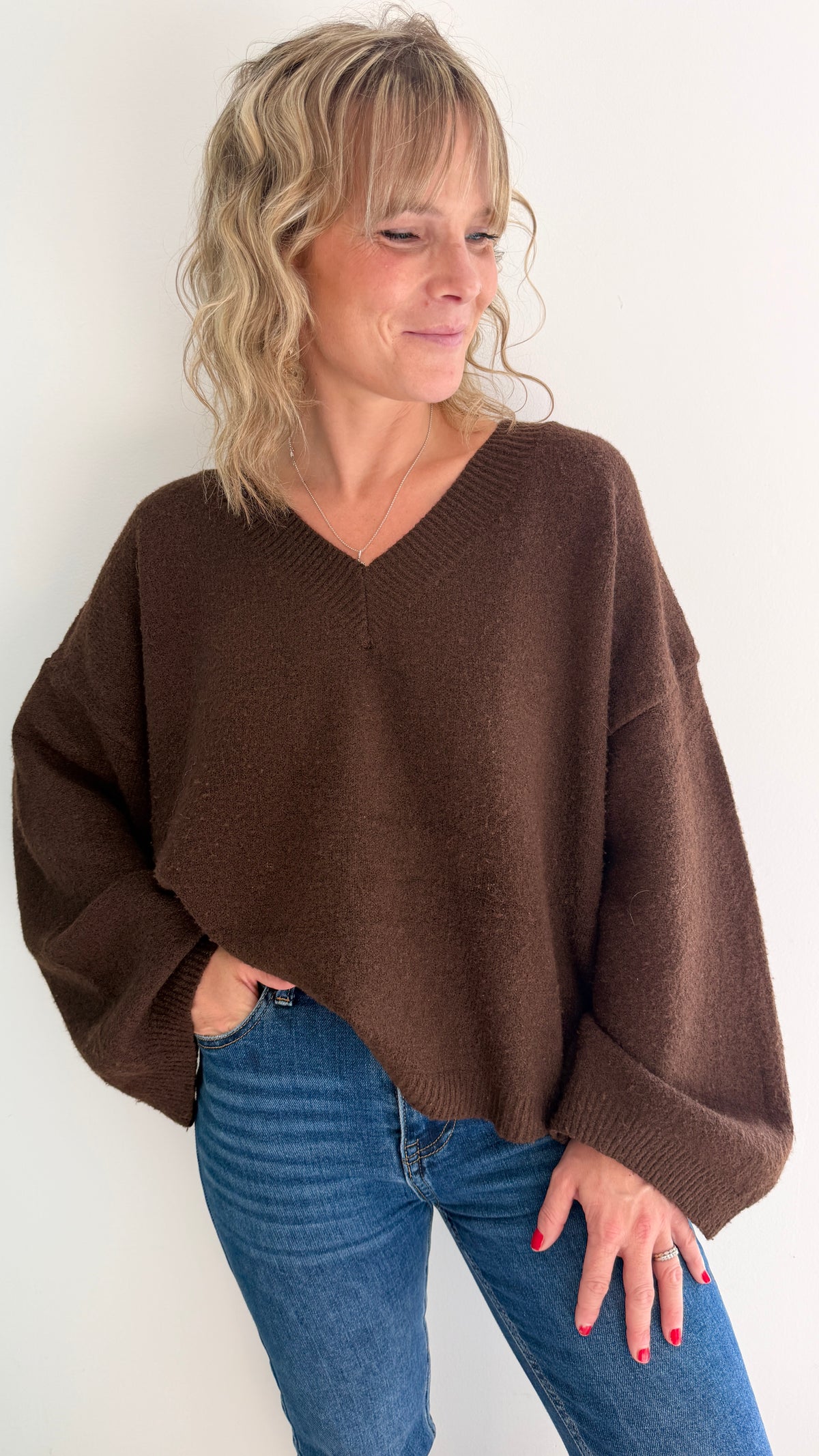 Pull CHLOÉ oversize – Chocolat
