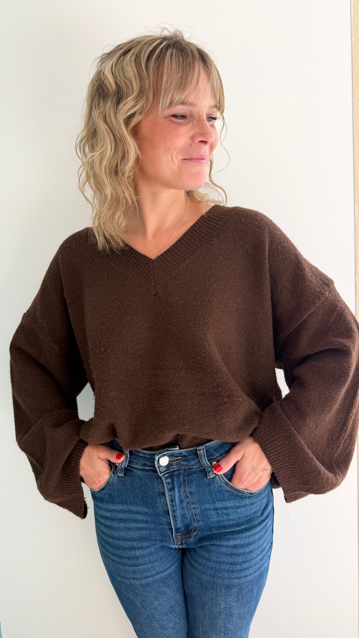 Pull CHLOÉ oversize – Chocolat
