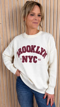 Pull BROOKLYN – Écru & prune